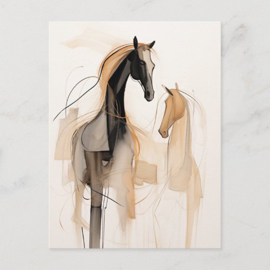 Abstrakte Pferde Postkarte (Vorderseite)