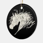 Abstrakte Pferdehaut Keramik Ornament (Links)