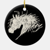 Abstrakte Pferdehaut Keramik Ornament (Hinten)