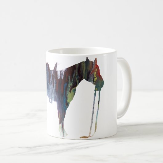 Abstrakte PferdeSilhouette Kaffeetasse (VorderseiteRechts)