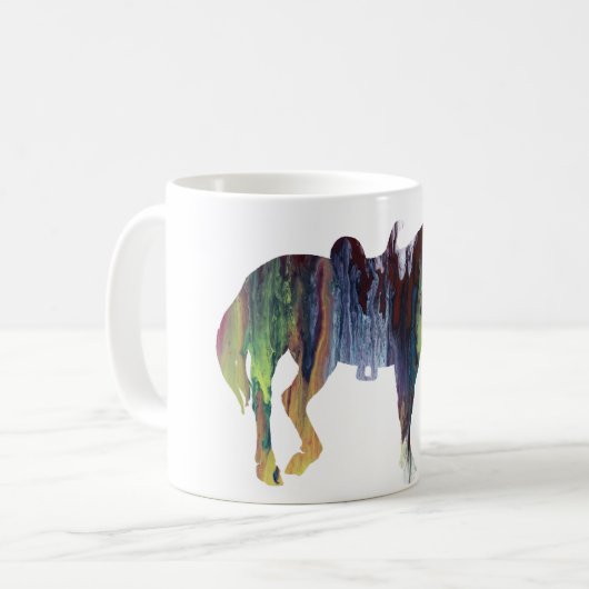 Abstrakte PferdeSilhouette Kaffeetasse (Vorderseite Links)