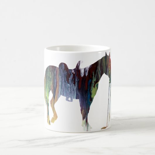 Abstrakte PferdeSilhouette Kaffeetasse (Mittel)