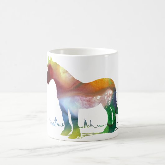 Abstrakte PferdeSilhouette Kaffeetasse (Mittel)