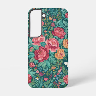 Abstrakte Pfingstrosen Schmetterlinge Samsung Case Galaxy Hülle