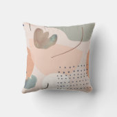 Abstrakte Pfirsich und erdige Tonkunst Kissen (Rückseite)