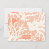 Abstrakte Pfirsichkoralle Mitteilungskarte (Rückseite)