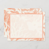 Abstrakte Pfirsichkoralle Mitteilungskarte (Vorne/Hinten)