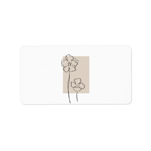 Abstrakte Pflanze Adressaufkleber (Vorne)