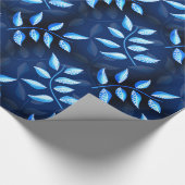 Abstrakte Pflanze des Blauen Botanischen Musters Geschenkpapier (Ecke)