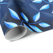 Abstrakte Pflanze des Blauen Botanischen Musters Geschenkpapier (Rolleneckpunkt)