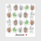 Abstrakte Pflanze Doodles Aufkleber (Blatt)