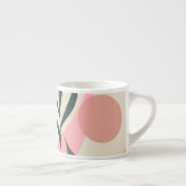 Abstrakte Pflanze Illustration Formen Rosa Vegetat Espressotasse (Rechts)