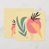 Abstrakte Pflanze Illustrationsformen Rosa Gelb (Vorne/Hinten)