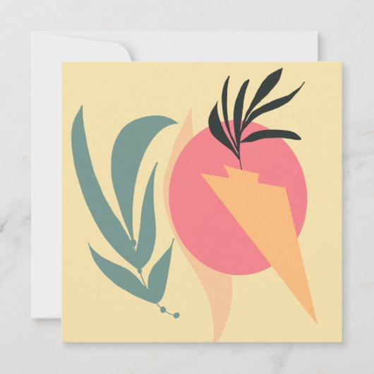 Abstrakte Pflanze Illustrationsformen Rosa Gelb (Vorderseite)