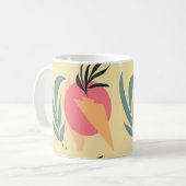 Abstrakte Pflanze Illustrationsformen Rosa Gelb Kaffeetasse (Vorderseite Links)