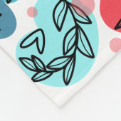 Abstrakte Pflanze rot und blau Fleecedecke (Ecke)