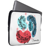 Abstrakte Pflanze rot und blau Laptopschutzhülle (Vorne Rechts)