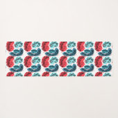 Abstrakte Pflanze rot und blau Yogamatte (Rückseite (Horizontal))