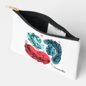 Abstrakte Pflanze rot und blau Zubehörtasche (Offen)