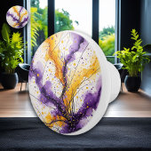 Abstrakte Pflaume und gelbe Farbe Keramikknauf