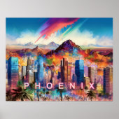 Abstrakte Phoenix Arizona Skyline Poster (Vorne)