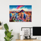 Abstrakte Phoenix Arizona Skyline Poster (Heimbüro)