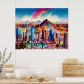 Abstrakte Phoenix Arizona Skyline Poster (Küche)