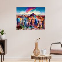 Abstrakte Phoenix Arizona Skyline Poster