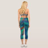 abstrakte Phoenix Feathers Capri Leggings (Rückseite)