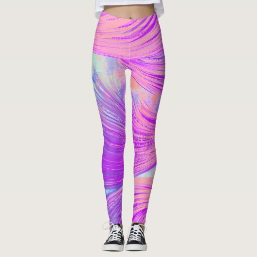 abstrakte Phoenix Feathers Leggings (Vorderseite)