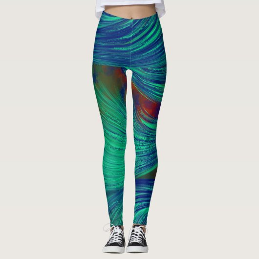 abstrakte Phoenix Feathers Leggings (Vorderseite)