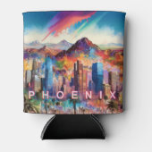 Abstrakte Phoenix Skyline Kunst Dosenkühler (Vorderseite)