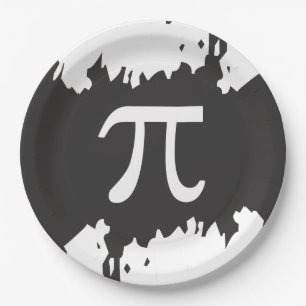 Abstrakte Pi-Symbol-Papiertafel Pappteller
