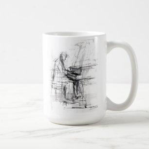 Abstrakte Pianist Sketch Kaffeetasse