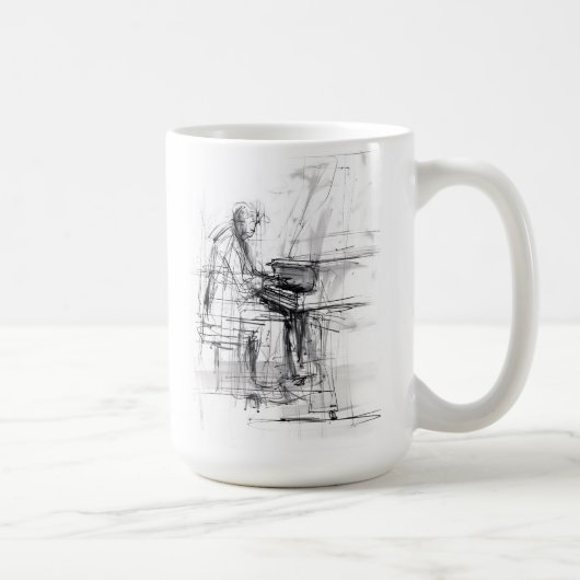 Abstrakte Pianist Sketch Kaffeetasse (Rechts)