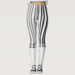 Abstrakte Piano-Keys in Schwarz und Weiß Leggings