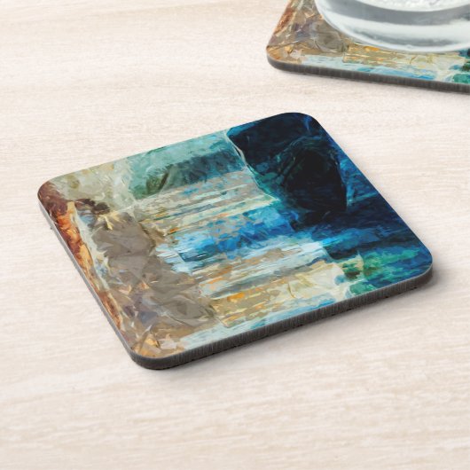 Abstrakte Pictured Rocks National Lakeshore Getränkeuntersetzer (Linke Seite)