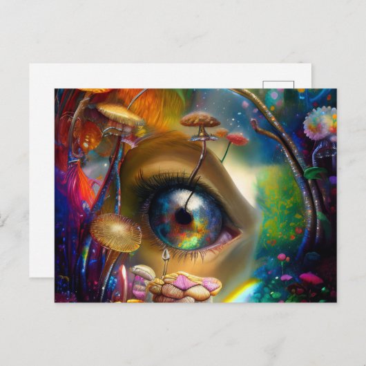 Abstrakte Pilze aus dem Auge Postkarte (Vorne/Hinten)
