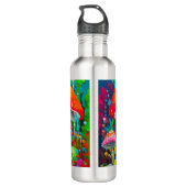 Abstrakte Pilze in Wasserfarbe Edelstahlflasche (Rückseite)