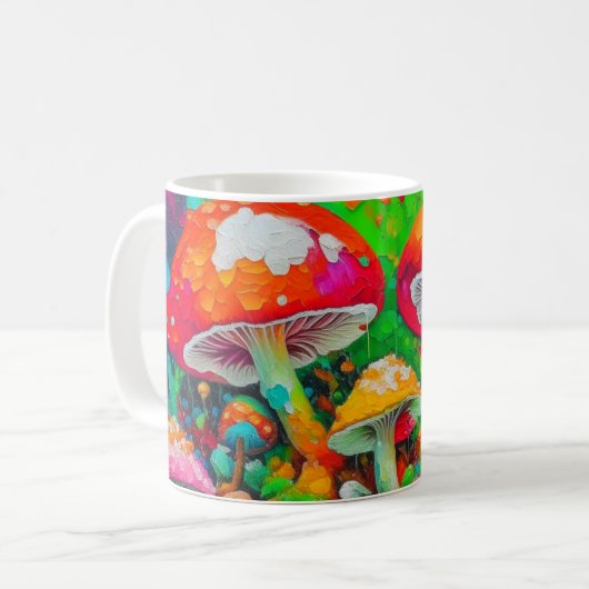 Abstrakte Pilze in Wasserfarbe Kaffeetasse (Vorderseite Links)