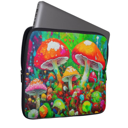 Abstrakte Pilze in Wasserfarbe Laptopschutzhülle (Vorne Rechts)