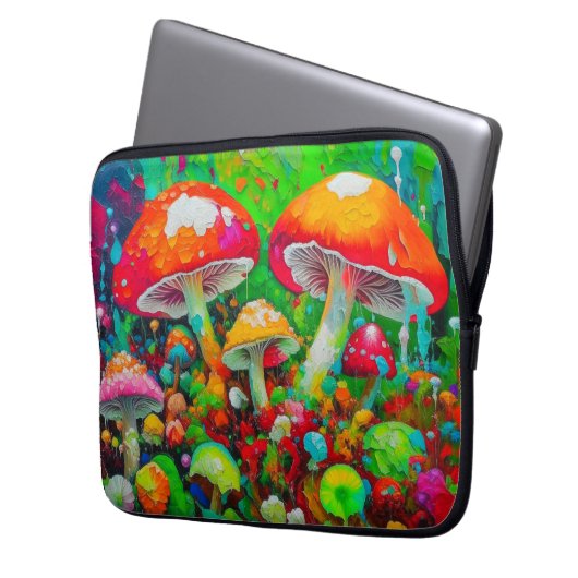 Abstrakte Pilze in Wasserfarbe Laptopschutzhülle (Vorderseite Links)