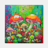 Abstrakte Pilze in Wasserfarbe Magnet (Vorne)