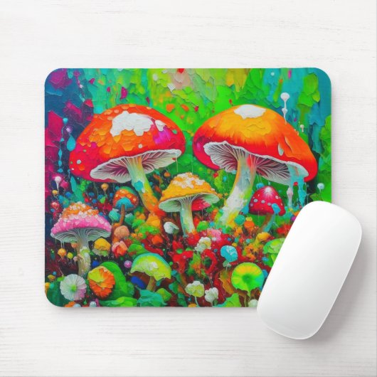 Abstrakte Pilze in Wasserfarbe Mousepad (Mit Mouse)