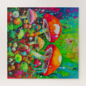 Abstrakte Pilze in Wasserfarbe Puzzle (Horizontal)