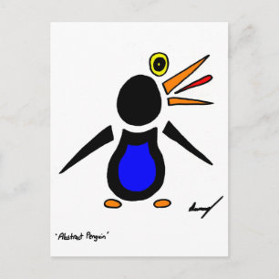 Abstrakte Pinguin Postkarte