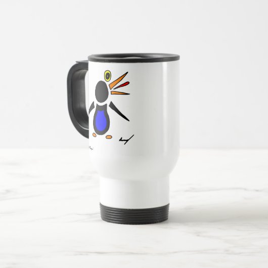 Abstrakte Pinguin Travel Mug Reisebecher (Vorderseite Links)
