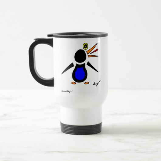 Abstrakte Pinguin Travel Mug Reisebecher (Links)