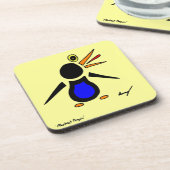 Abstrakte Pinguin - Untersetzer - Set von 6 - Gelb (Linke Seite)