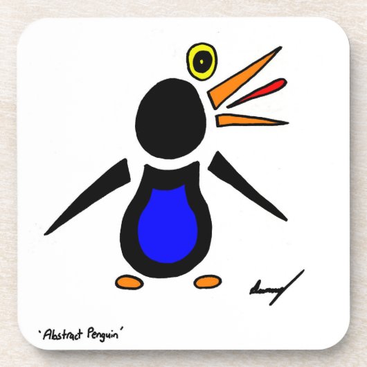 Abstrakte Pinguin-Untersetzer - Set von 6 Jahren Getränkeuntersetzer (Vorderseite)